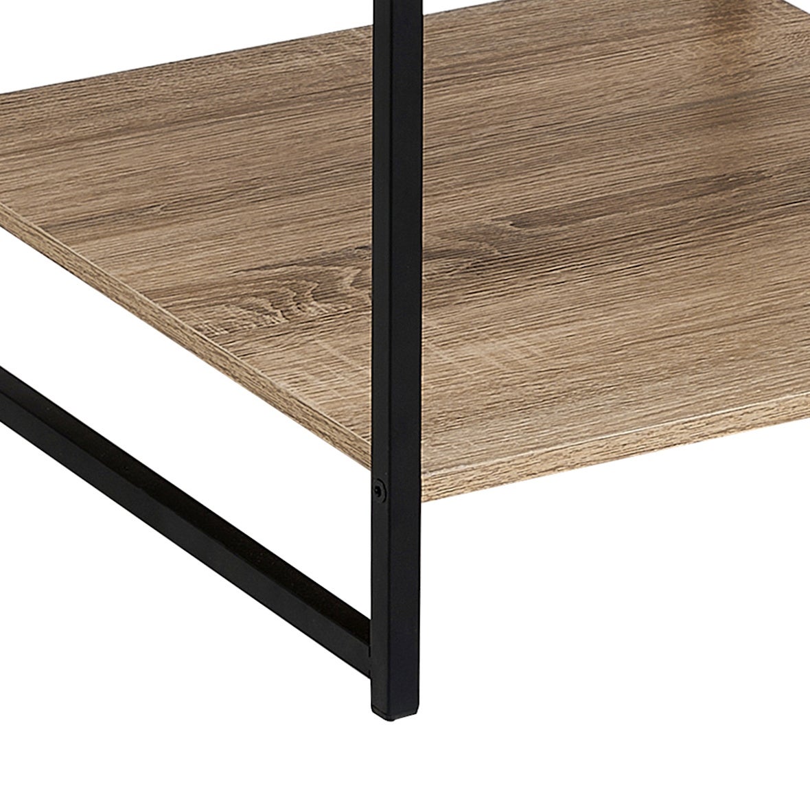 Mesa auxiliar Urban de metal negro y tablero natural 50x50x50cm