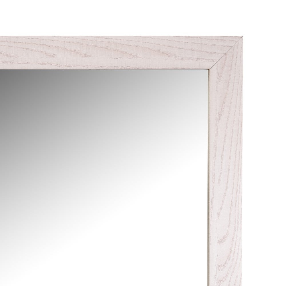 Espejo de pie blanco decapí© de madera MDF de 37x157cm