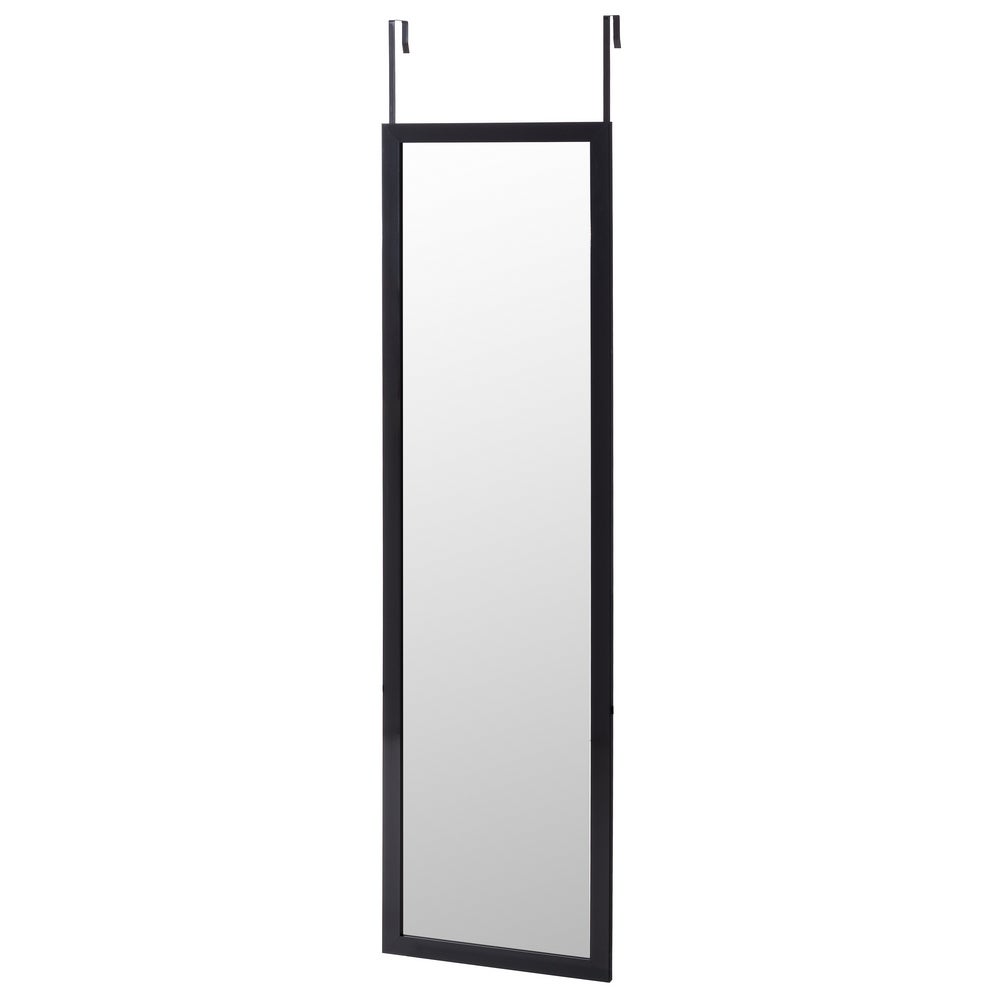 Espejo para puerta o pared de plástico color negro de 35x125 cm