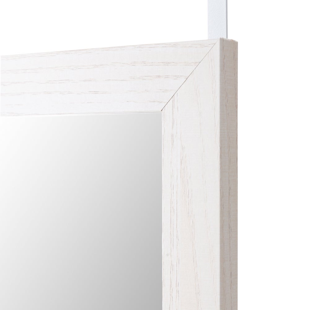 Espejo para puerta o pared de madera blanca de 35x125 cm