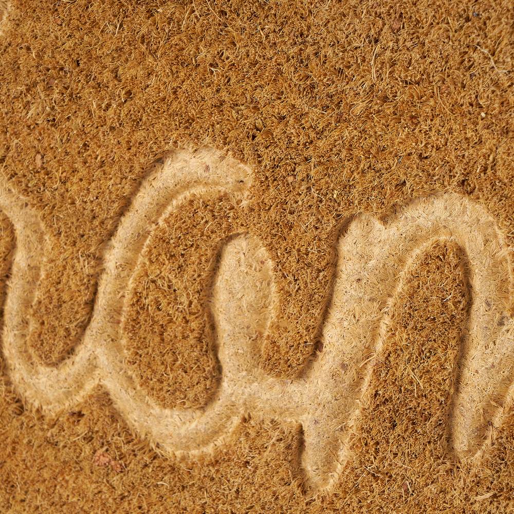 Felpudo antideslizante de fibra de coco natural modelo Home de 60x40 cm