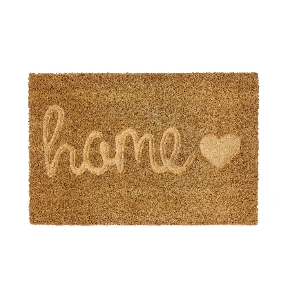 Felpudo antideslizante de fibra de coco natural modelo Home de 60x40 cm