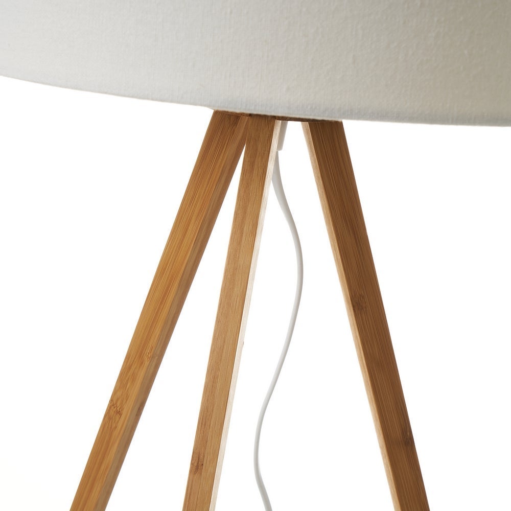 Lámpara de mesa trípode de bambíº natural de í˜ 30x55 cm