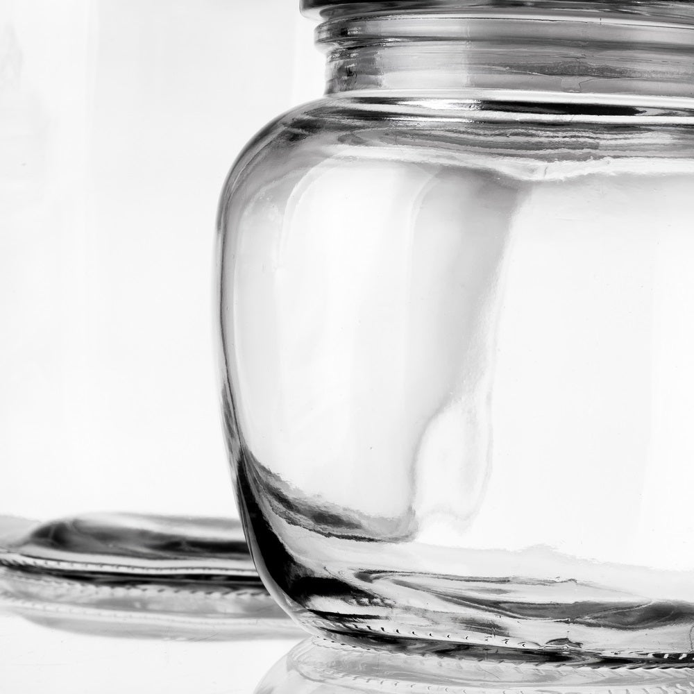Juego de 3 botes bombonera de cristal transparente con tapa