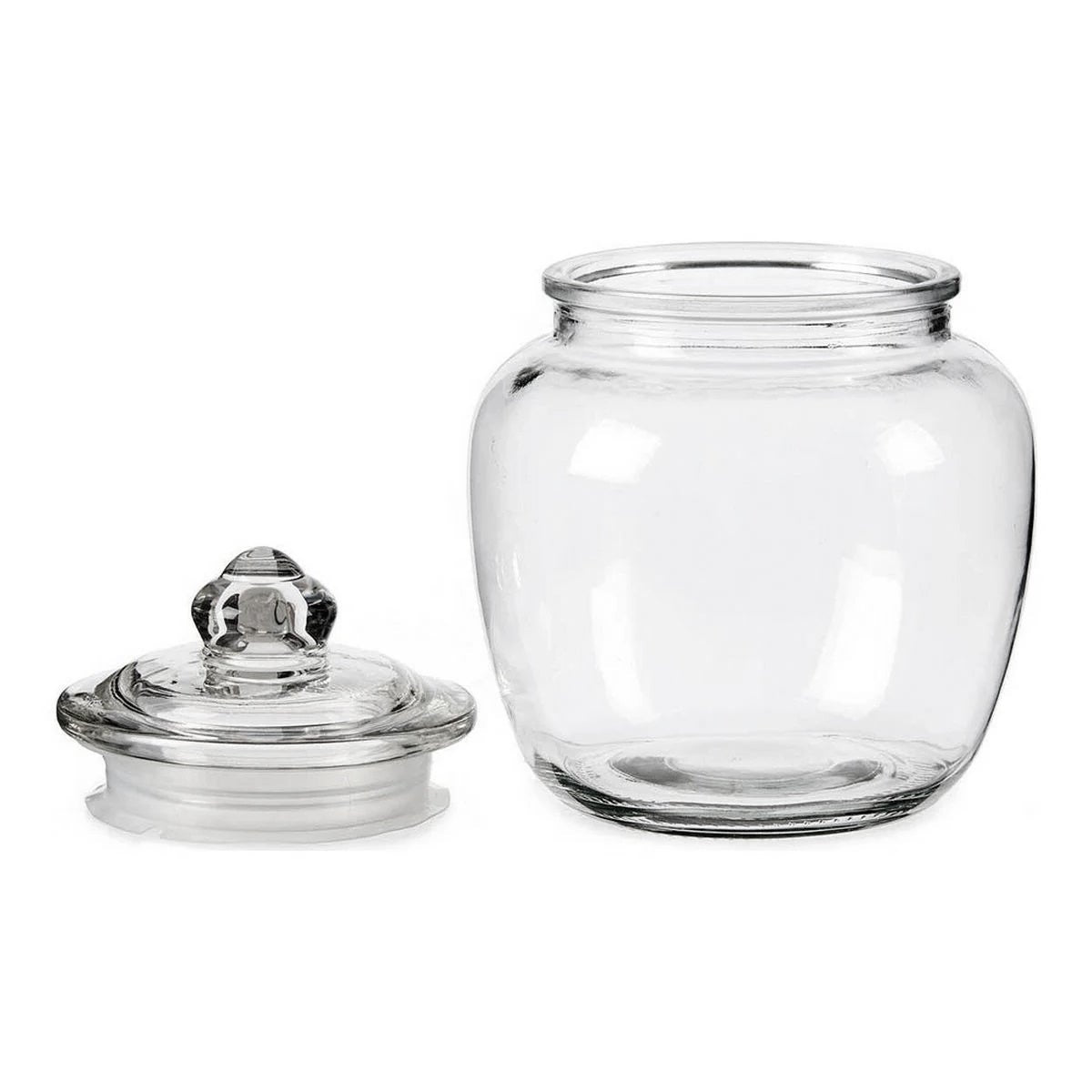 Juego de 3 botes bombonera de cristal transparente con tapa