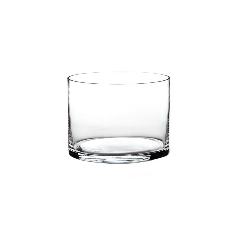 Jarrón cilÃndrico de vidrio transparente de Ø 20x15 cm
