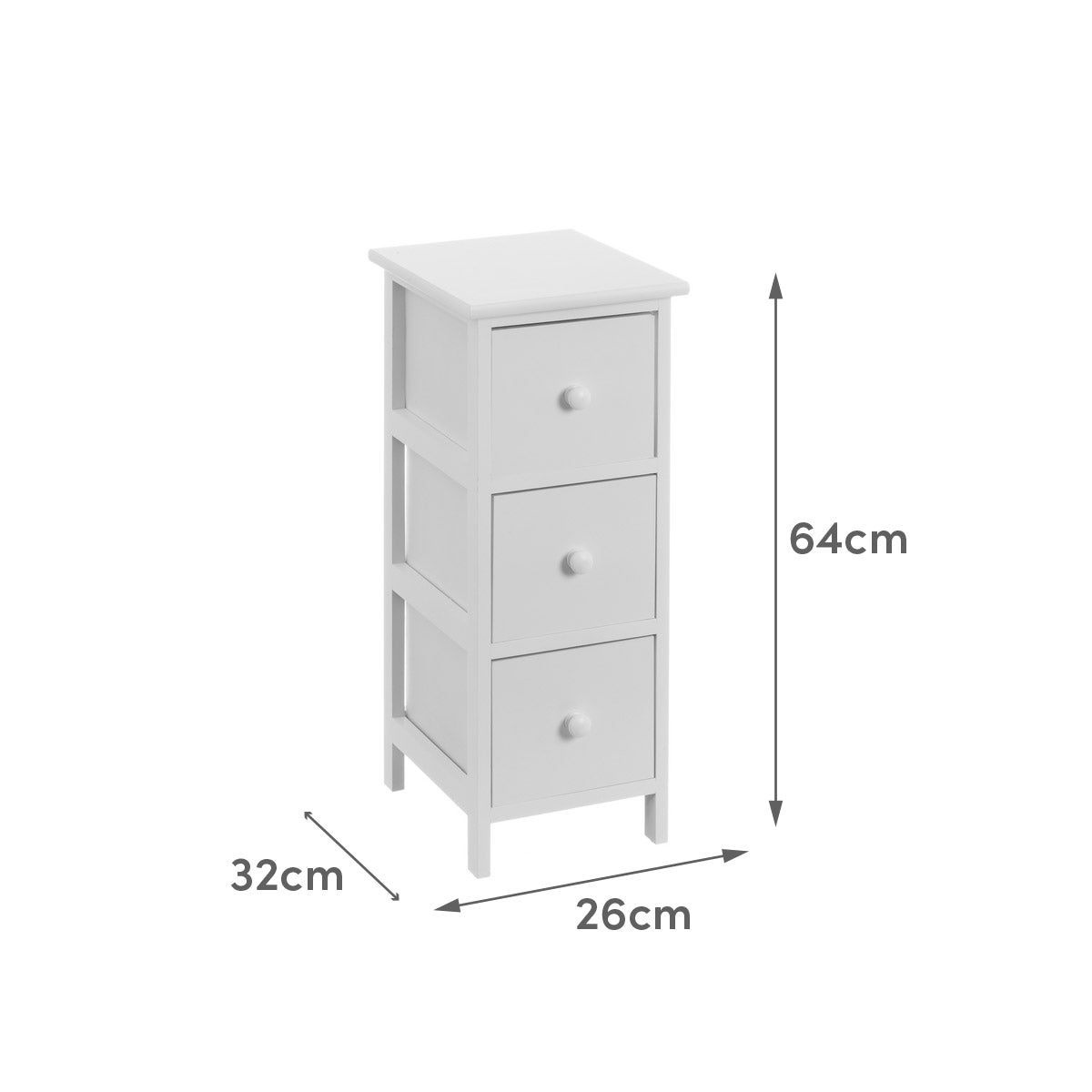 Cajonera blanca de madera