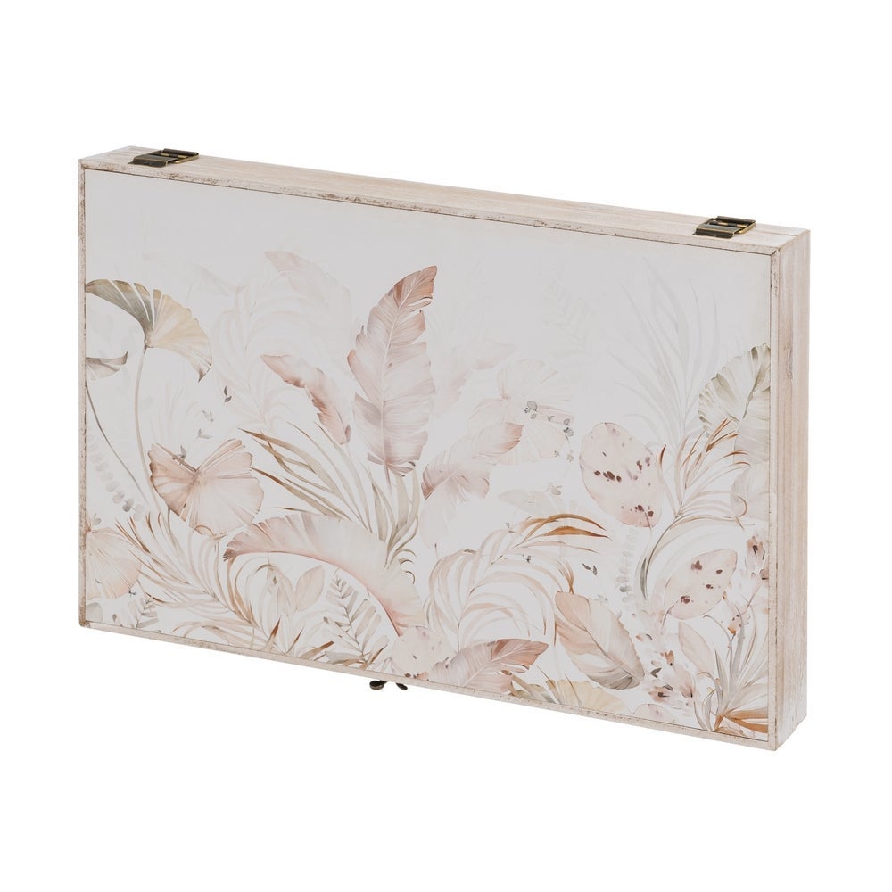 Tapa contador Hojas Beige de madera de 46x31 cm