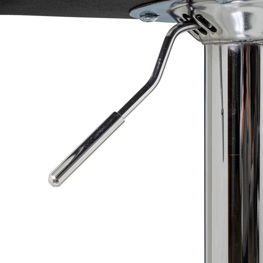 Taburete negro giratorio de polipiel y metal de 39x39x84 cm