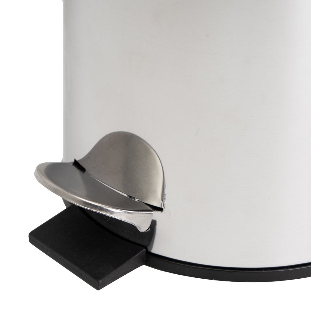 Papelera de pedal redonda acero inoxidable para baño de 3 litros