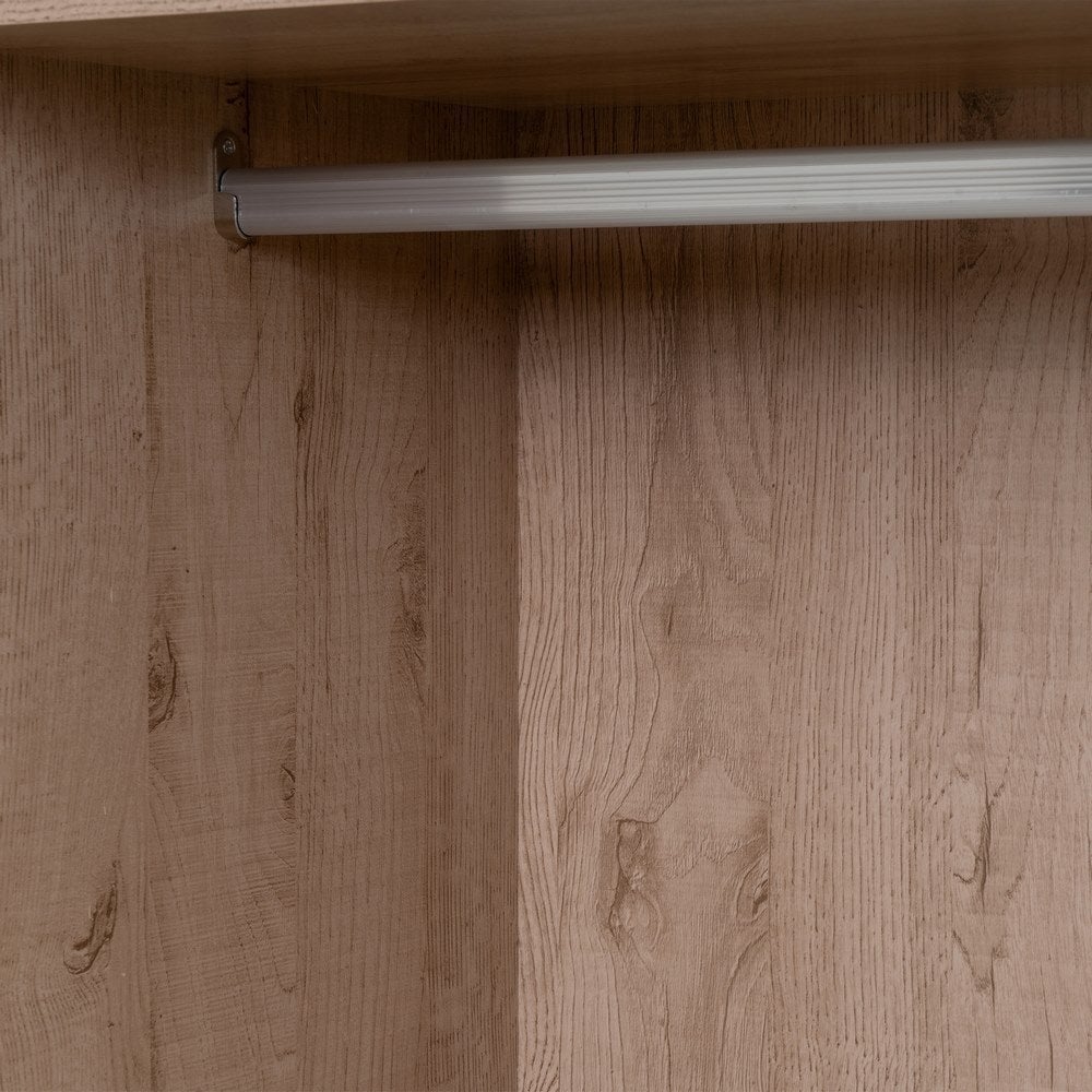 Armario modular natural de MDF con barra y 4 cajones 80x45x180 cm