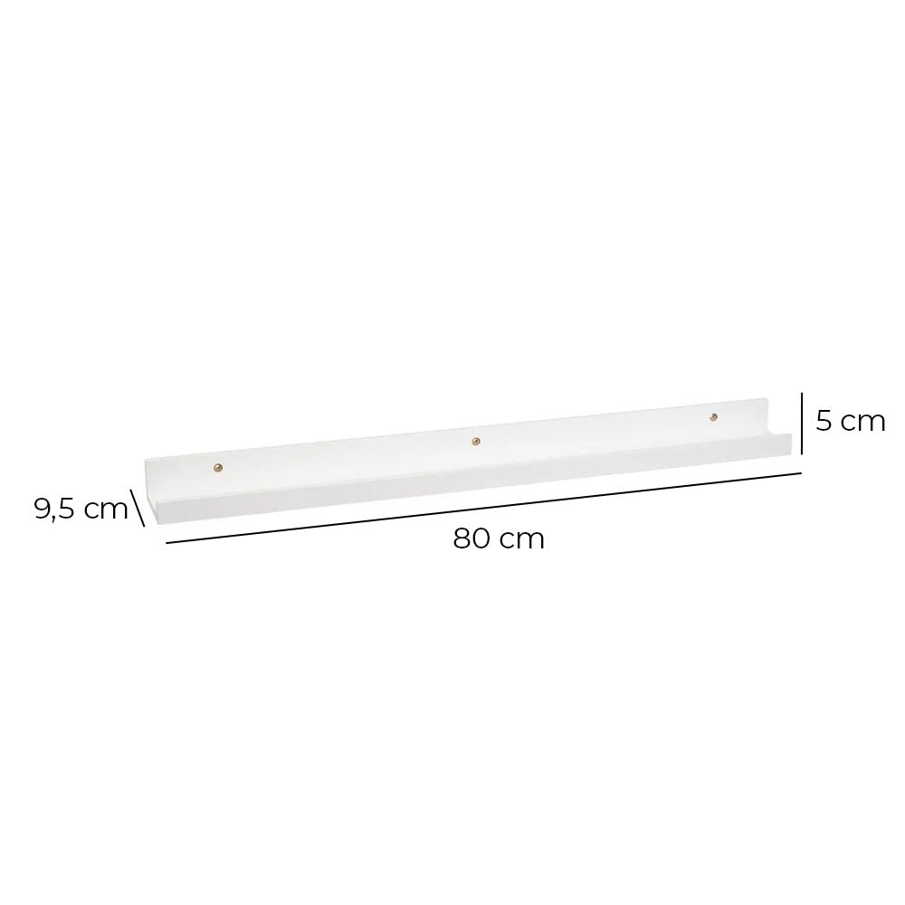 Estante repisa para cuadros de MDF blanco de 80 cm