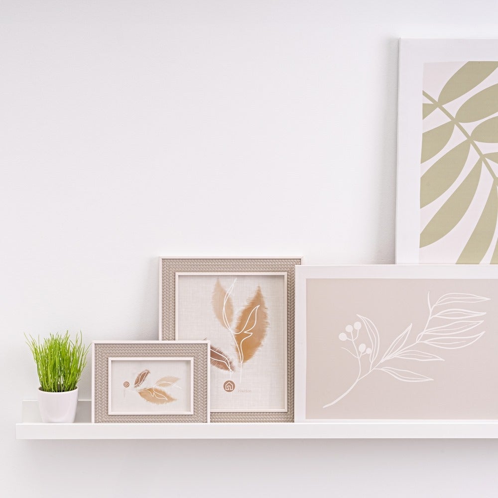 Estante repisa para cuadros de MDF blanco de 80 cm