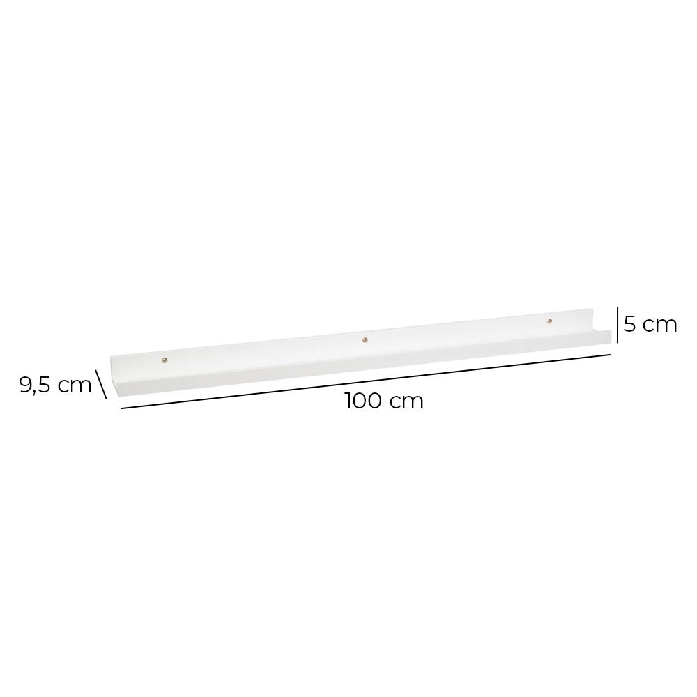 Estante repisa para cuadros de MDF blanco de 100 cm