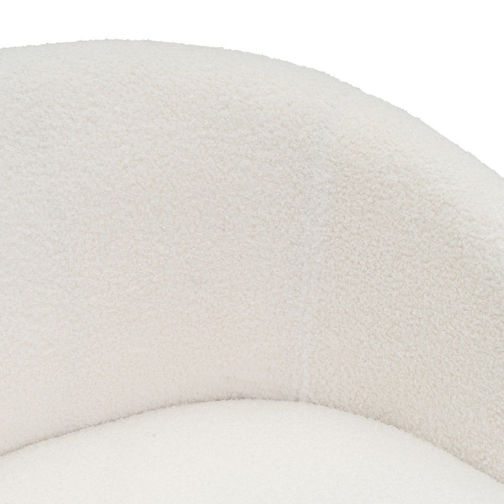 Sillón giratorio regulable en altura tapizado borreguito blanco
