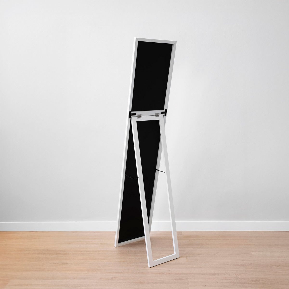 Espejo de pie vestidor blanco con pie plegable de 151 cm