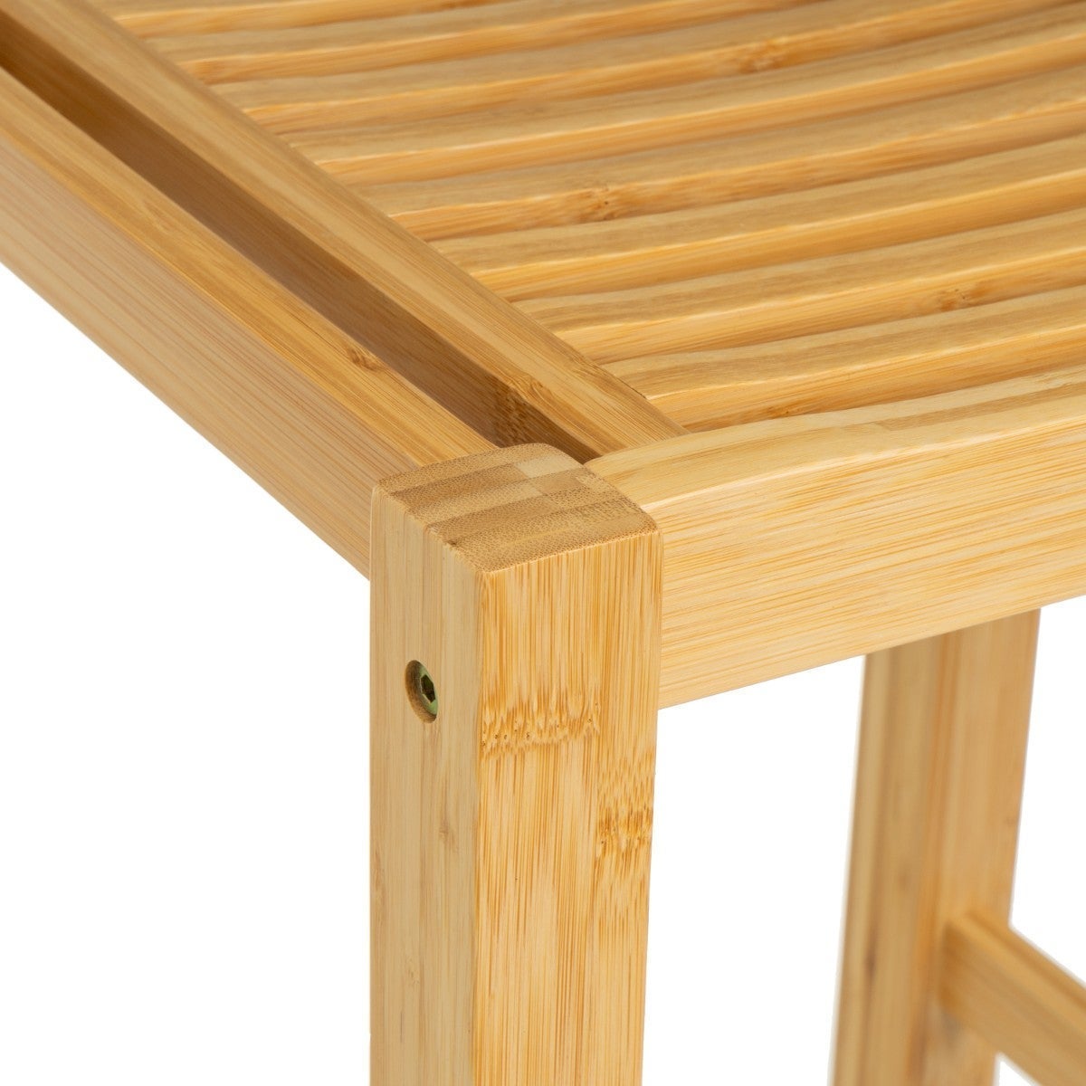 Taburete de bambú marrón 35x30x55 cm, soporta hasta 100 kg