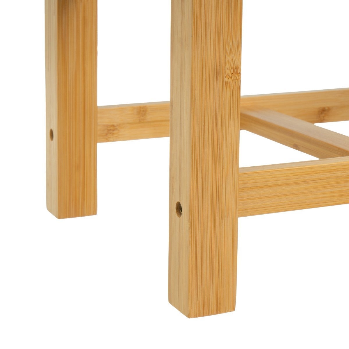 Taburete de bambú marrón 35x30x55 cm, soporta hasta 100 kg