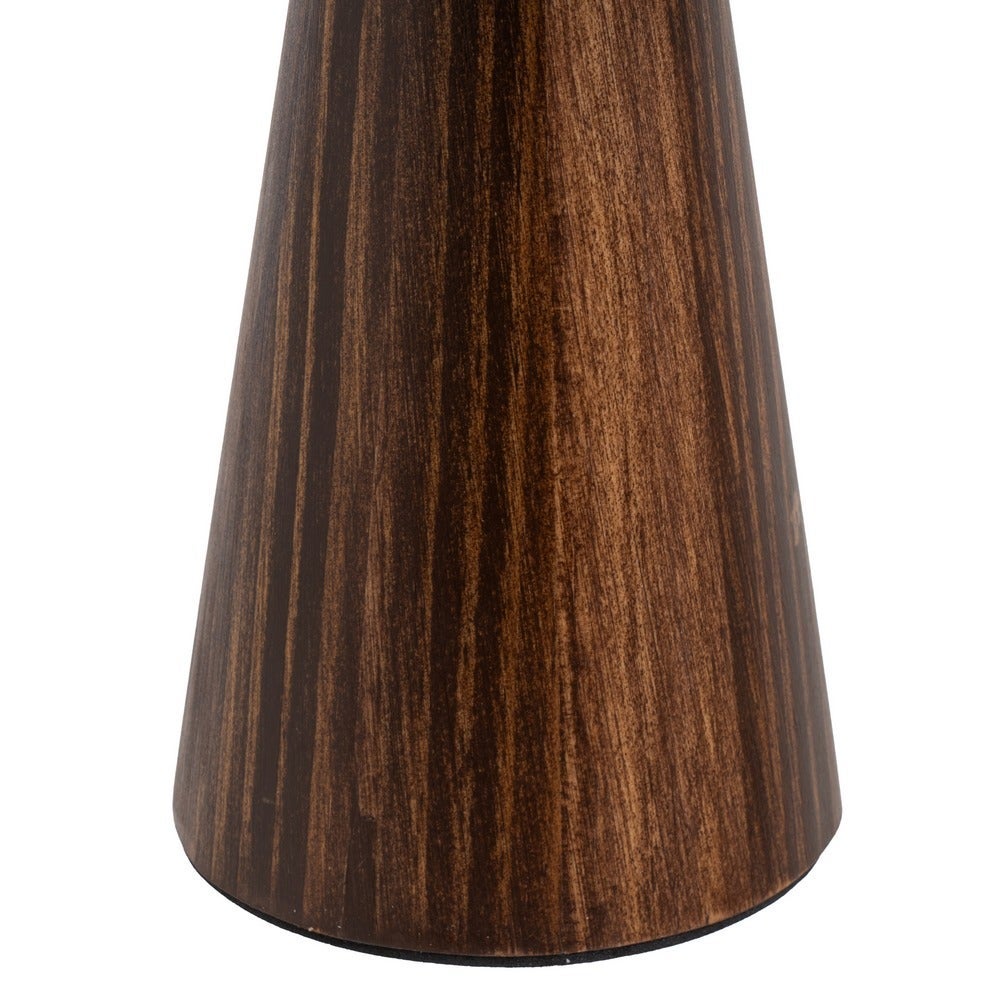 Lámpara de mesa de MDF oscura con pantalla de lino de 37x16 cm