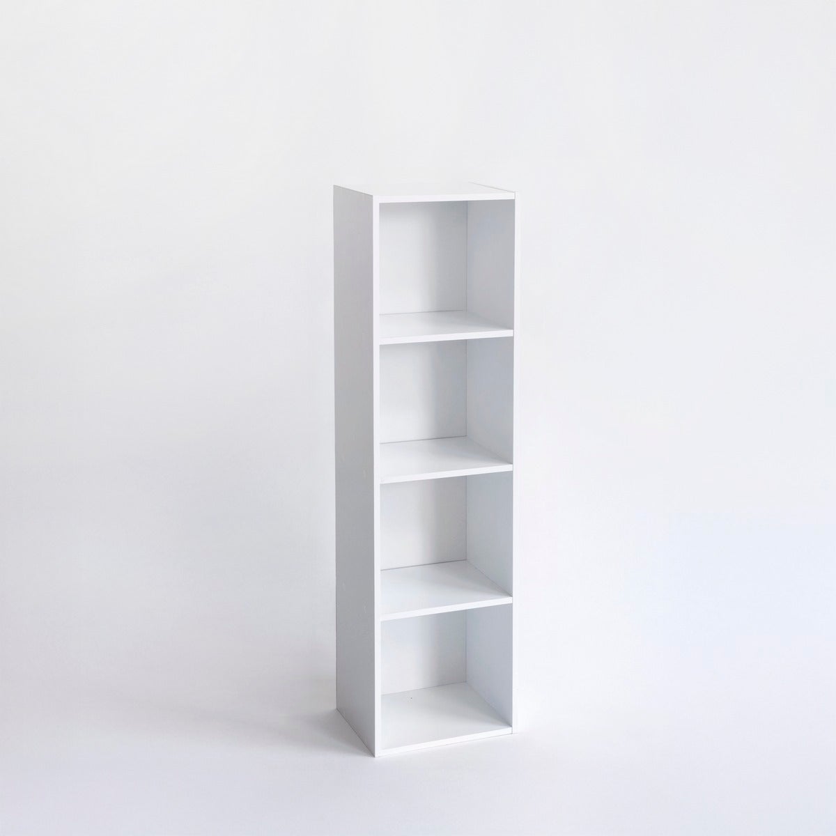 Estantería Cubo blanca de 4 estantes de 106x30 cm