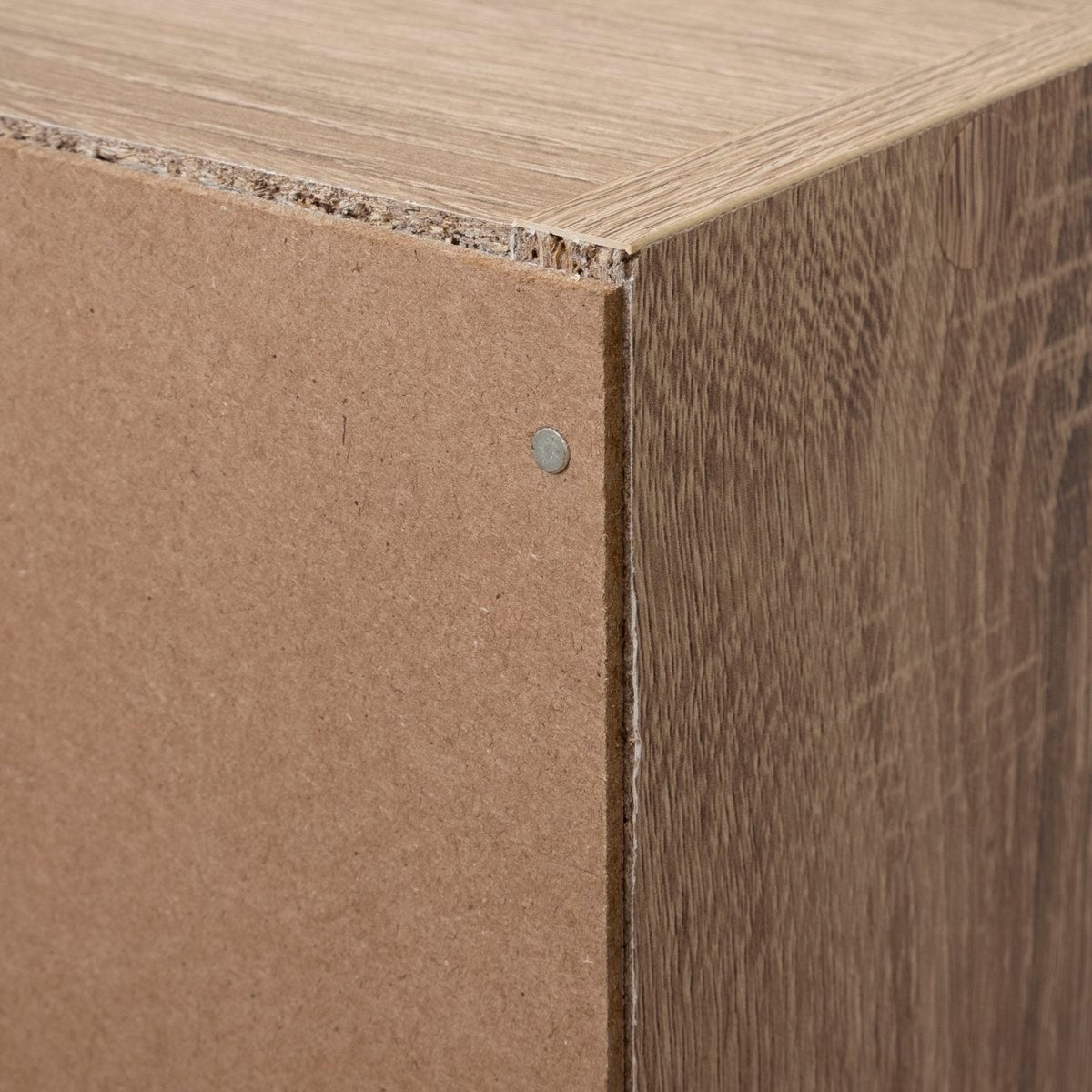 Estantería cubo 3 estantes de madera marrón de 30x24x106 cm