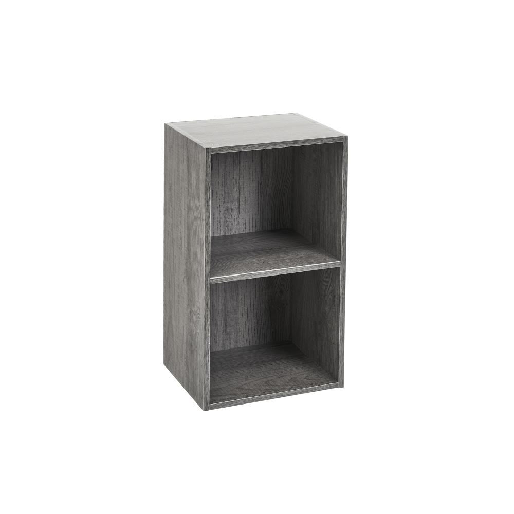 Estantería Cubo 2 estantes de tablero laminado gris de 54x30 cm