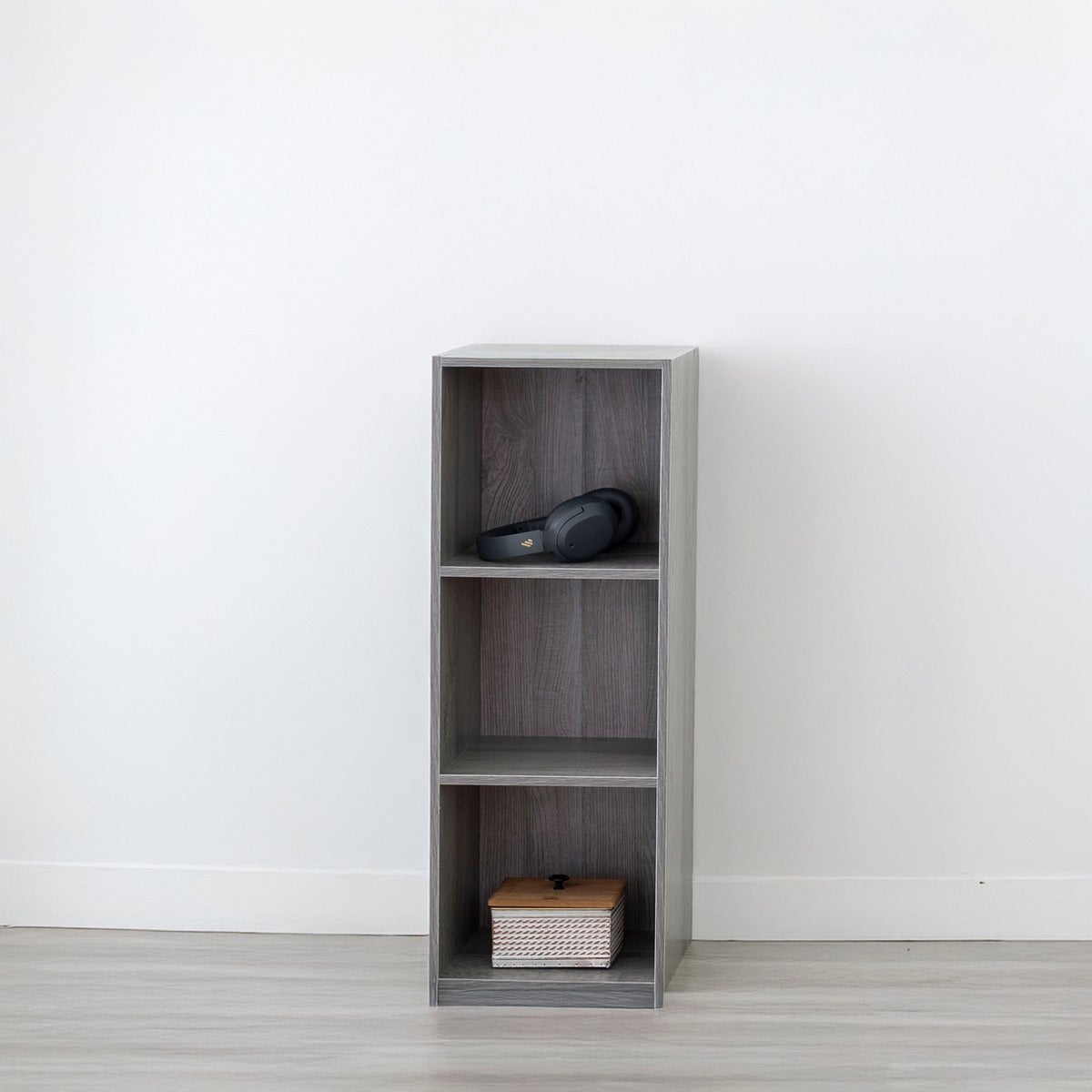 Estantería cubo con 2 estantes gris de 30x80 cm