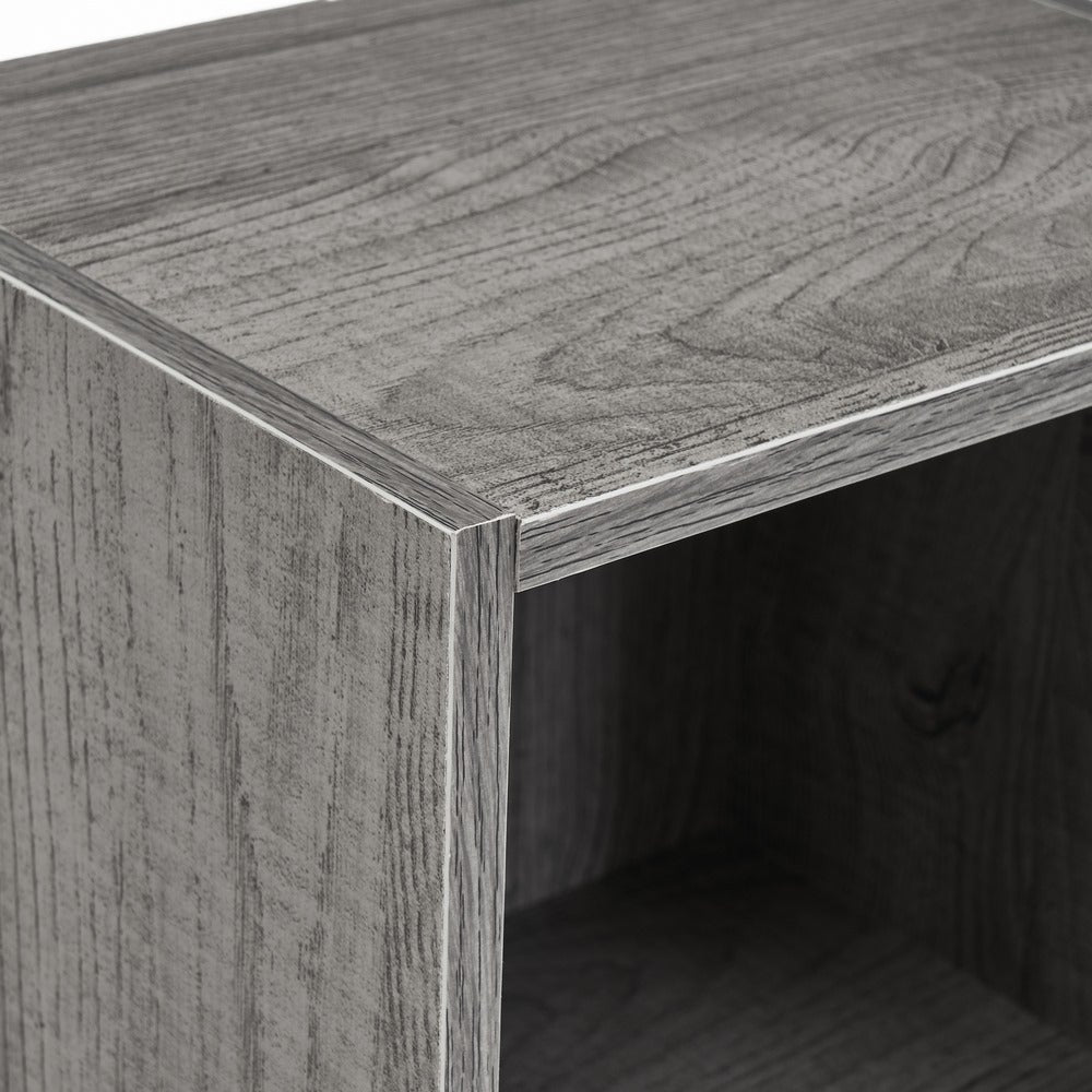 Estantería Cubo 4 estantes de tablero laminado gris de 106x30 cm