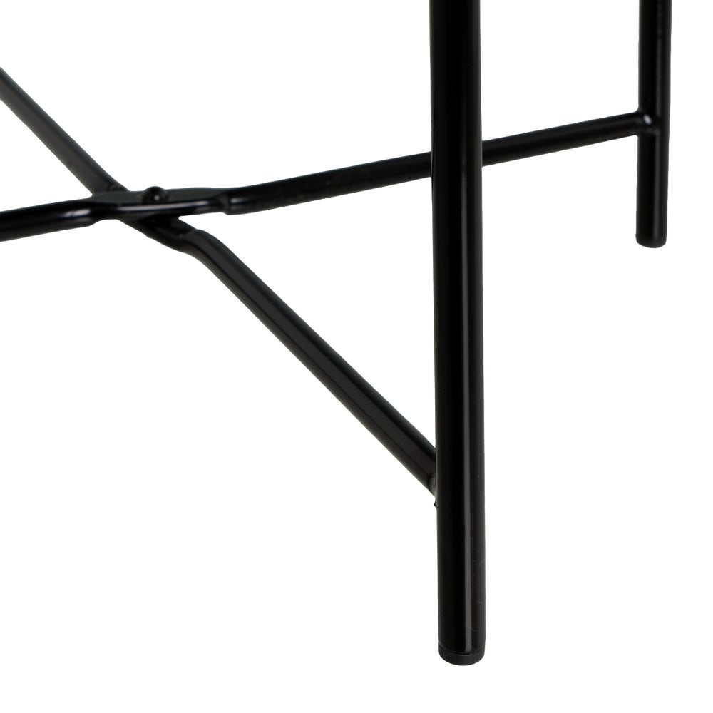 Mesa Auxiliar Metálica Negra 40x40x45 cm con Estrucrura Tubular