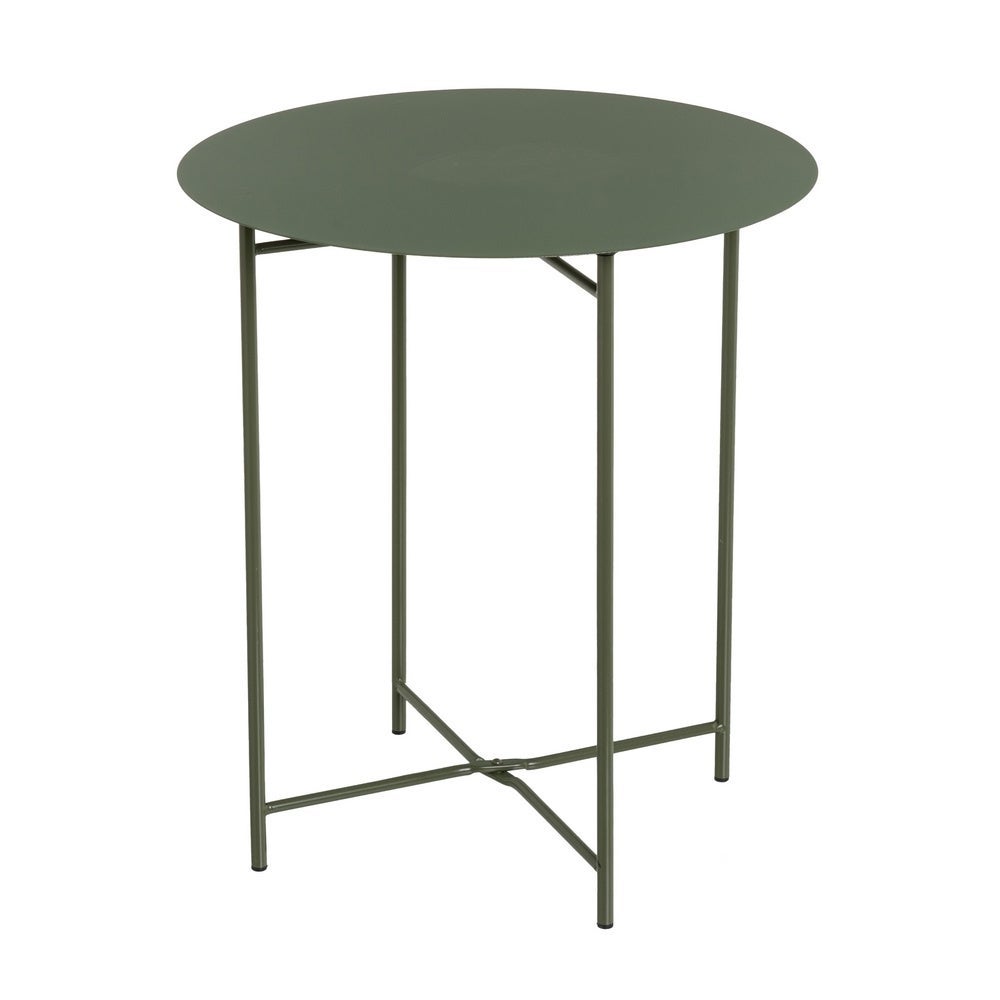 Mesa Auxiliar Metálica Verde 40x40x45 cm con Estrucrura Tubular