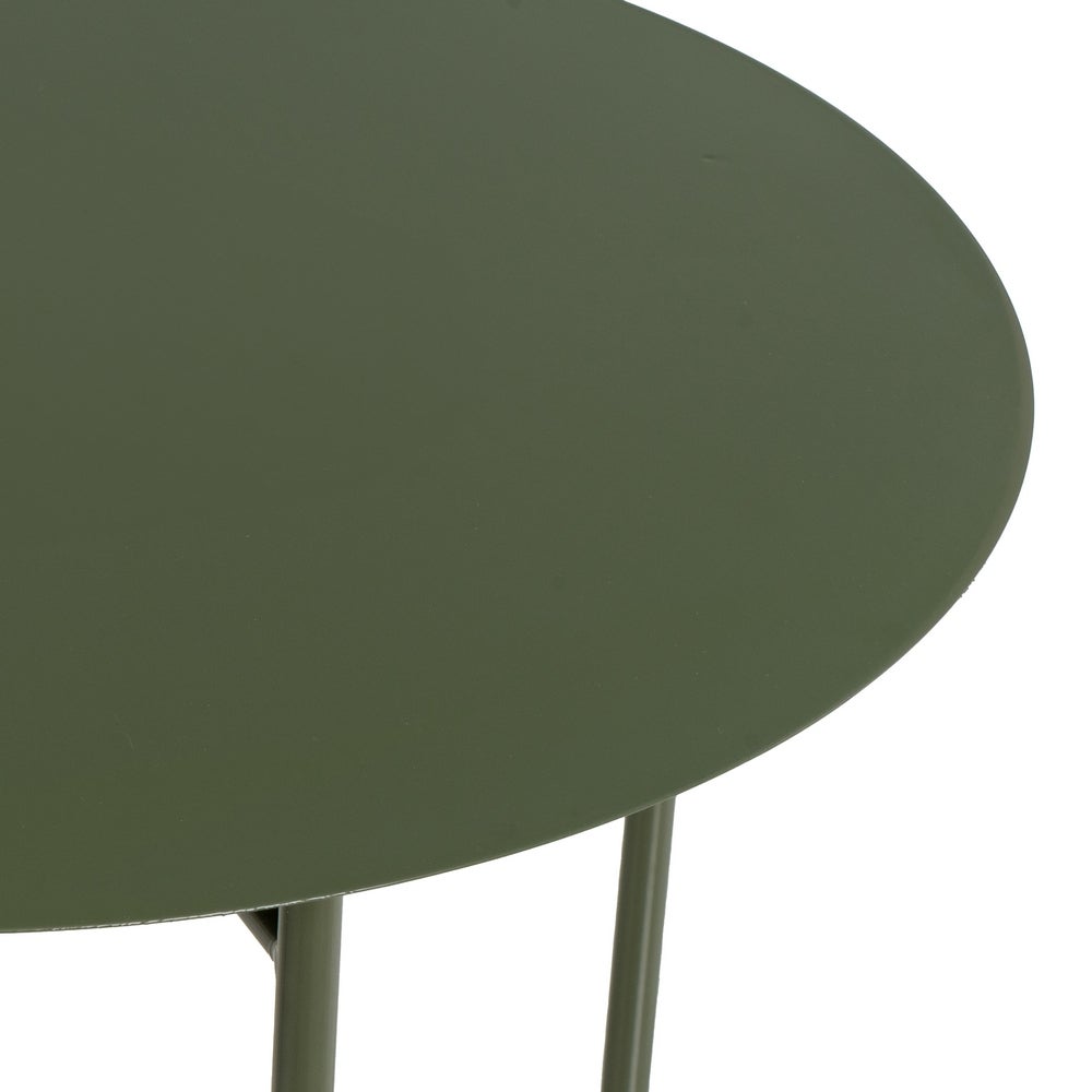 Mesa Auxiliar Metálica Verde 40x40x45 cm con Estrucrura Tubular