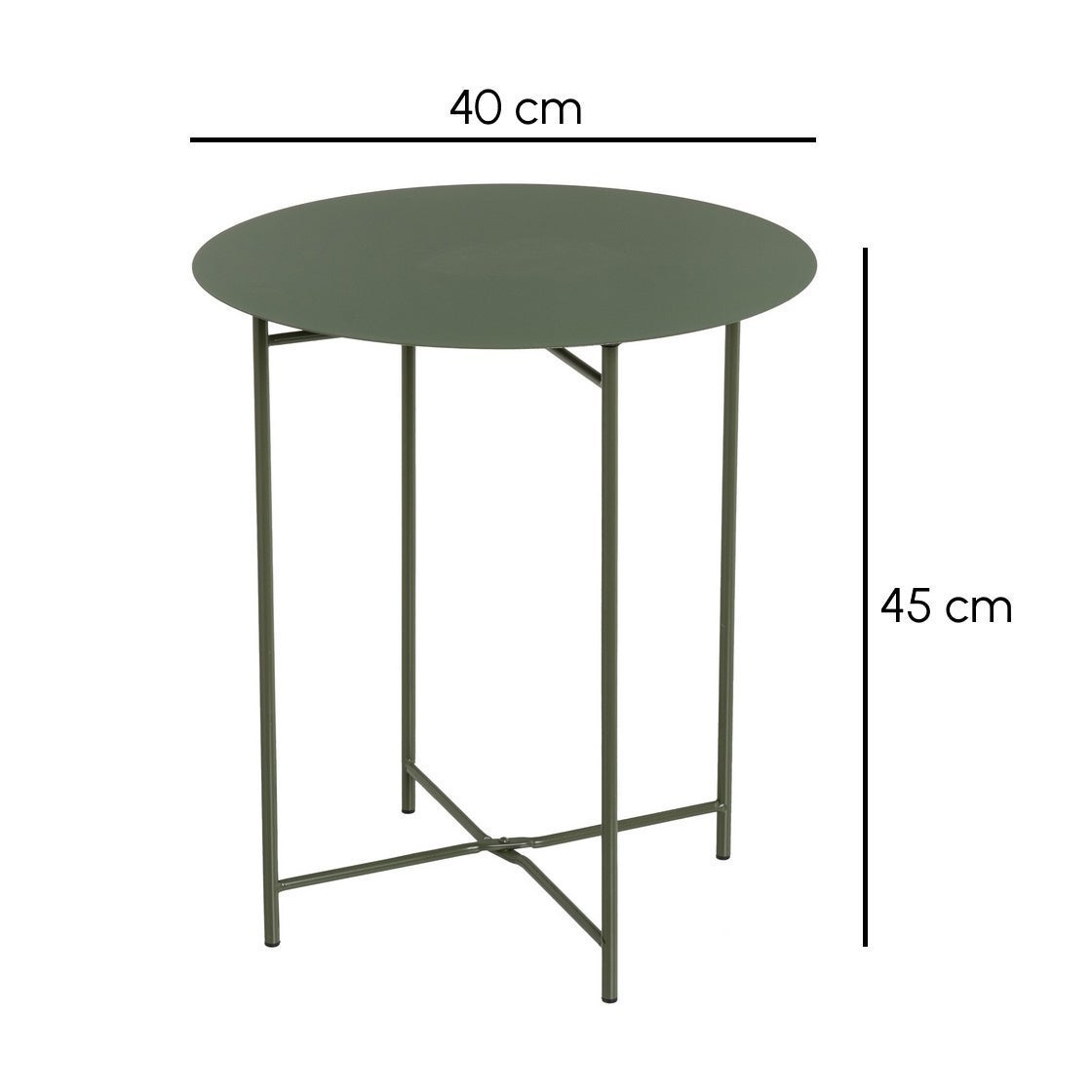 Mesa Auxiliar Metálica Verde 40x40x45 cm con Estrucrura Tubular