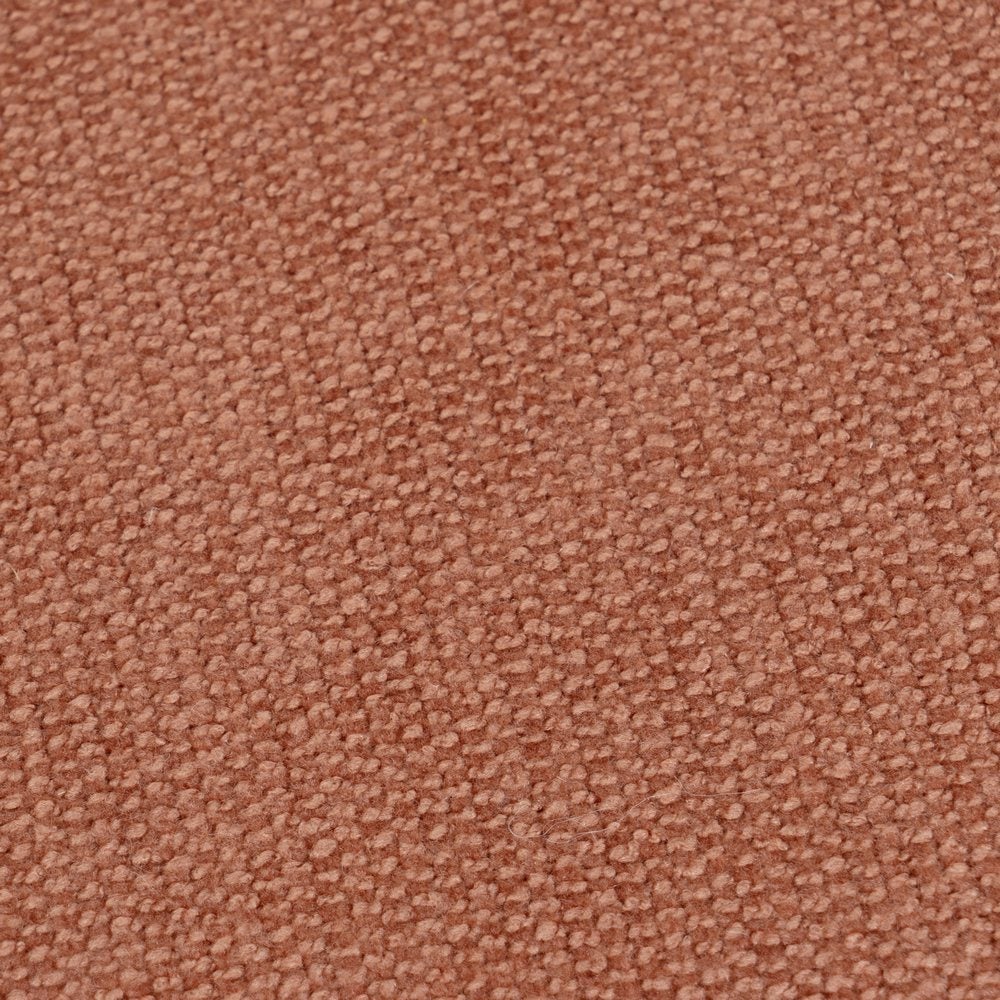 Puff taburete redondo tapizado en chenilla naranja de 40x45 cm