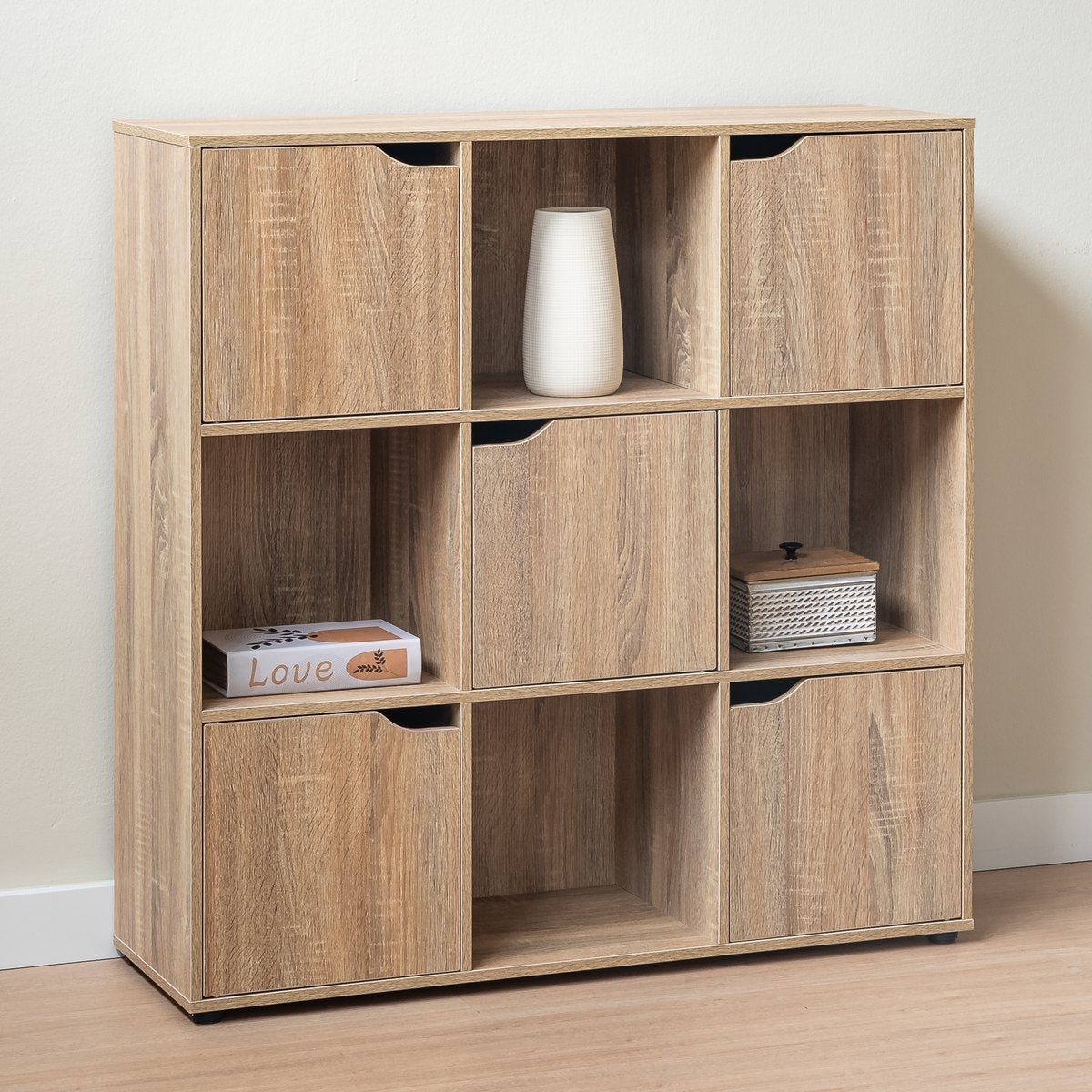 Estantería de puerta de madera marrón de 90x29x89 cm