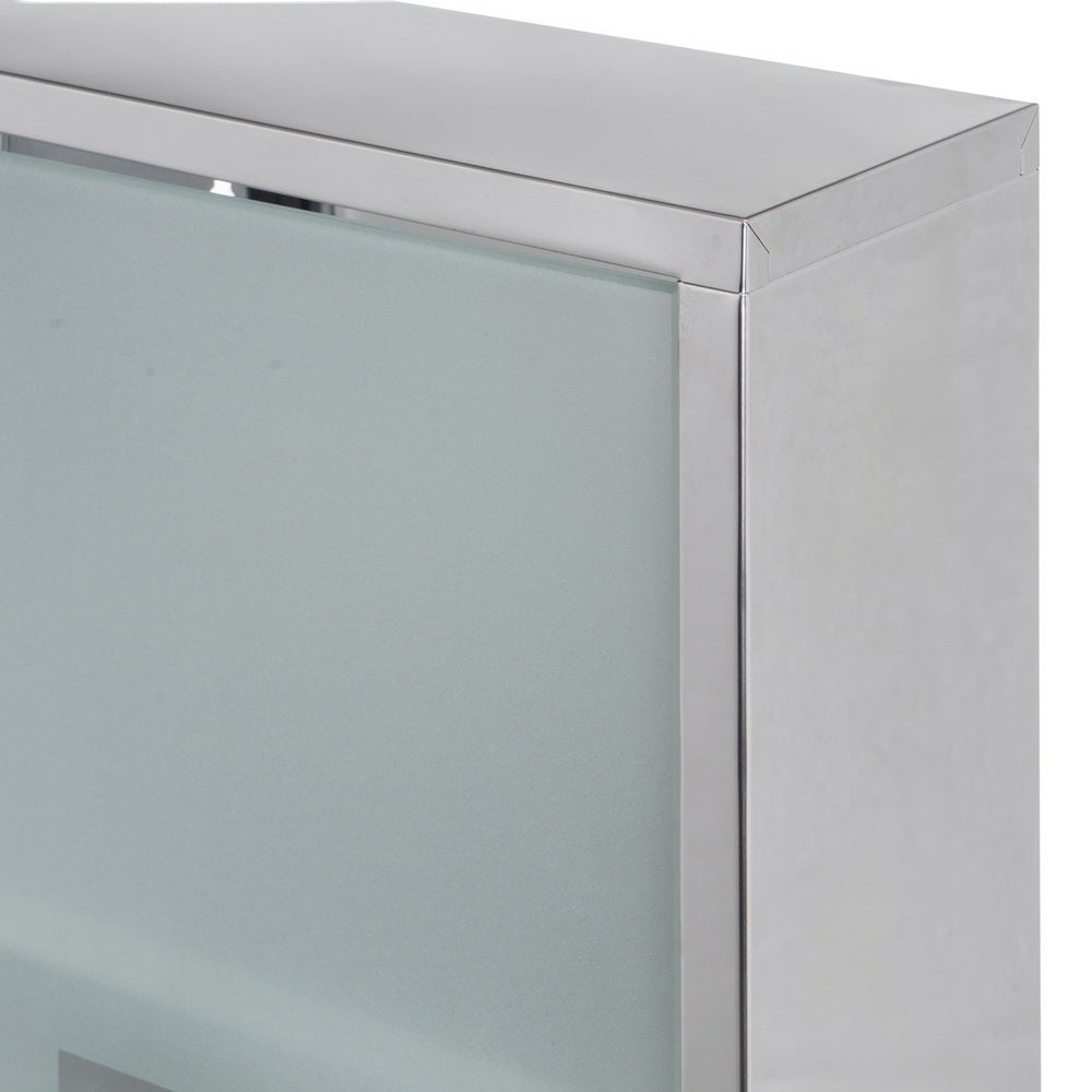 Armario Botiquin de Acero Inoxidable y Cristal 30x12x60 cm