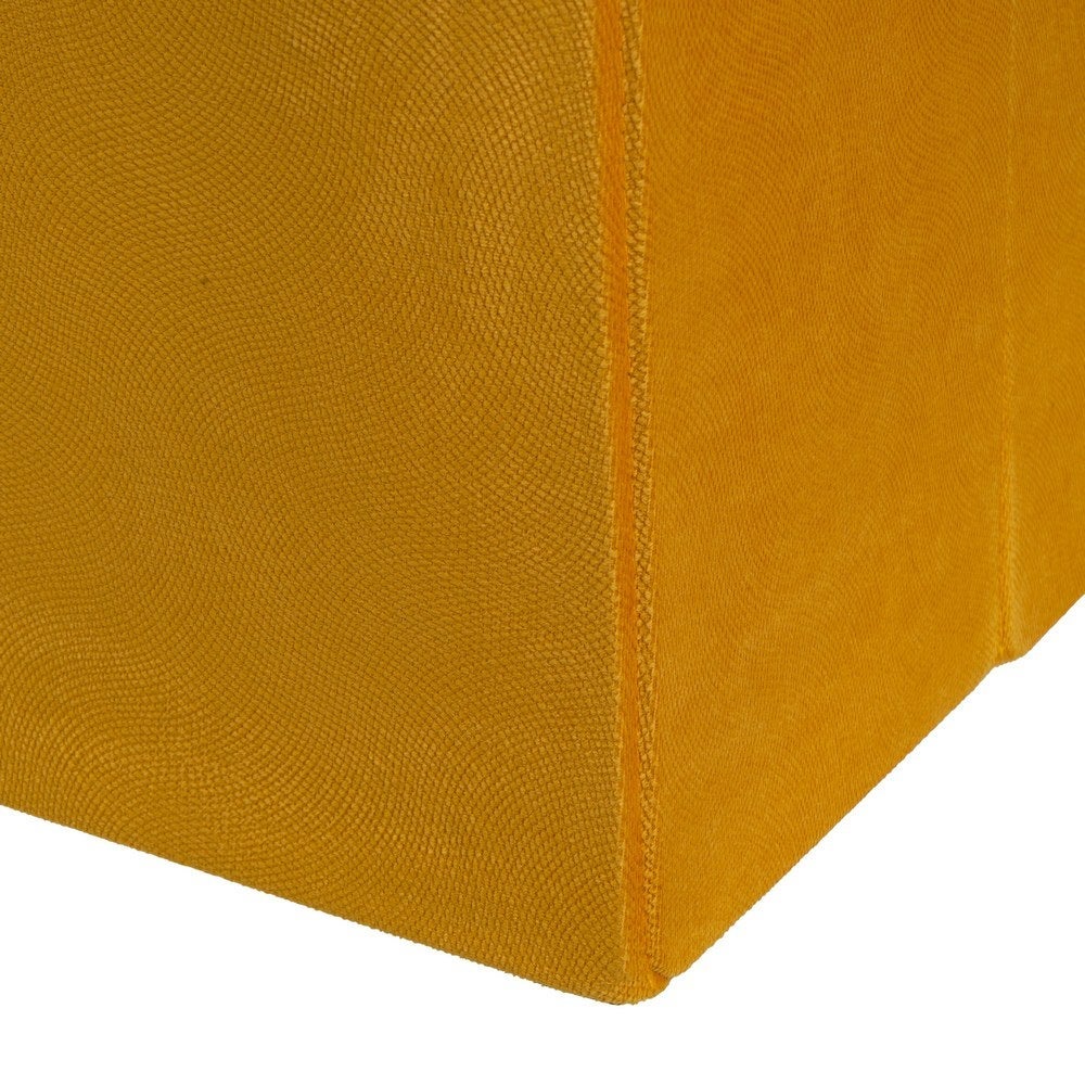 Puf arcón plegable color amarillo para almacenaje con tapa de 76x38x38cm