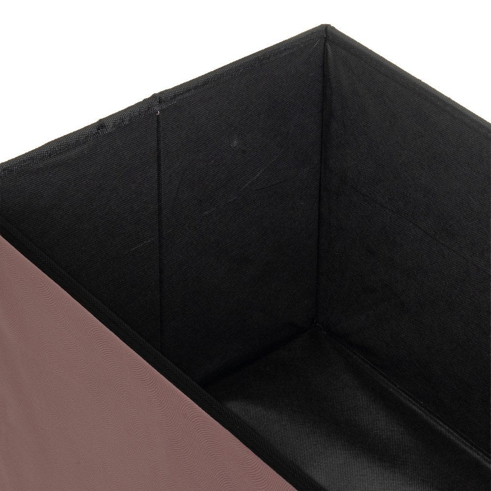 Puf arcón plegable color malva para almacenaje con tapa de 76x38x38cm