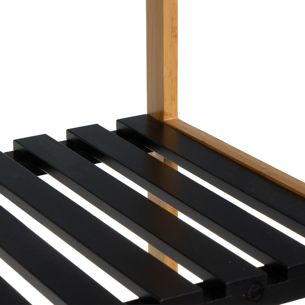 Estanteria de Bambú y Negro con 5 Baldas 34x33x140 cm