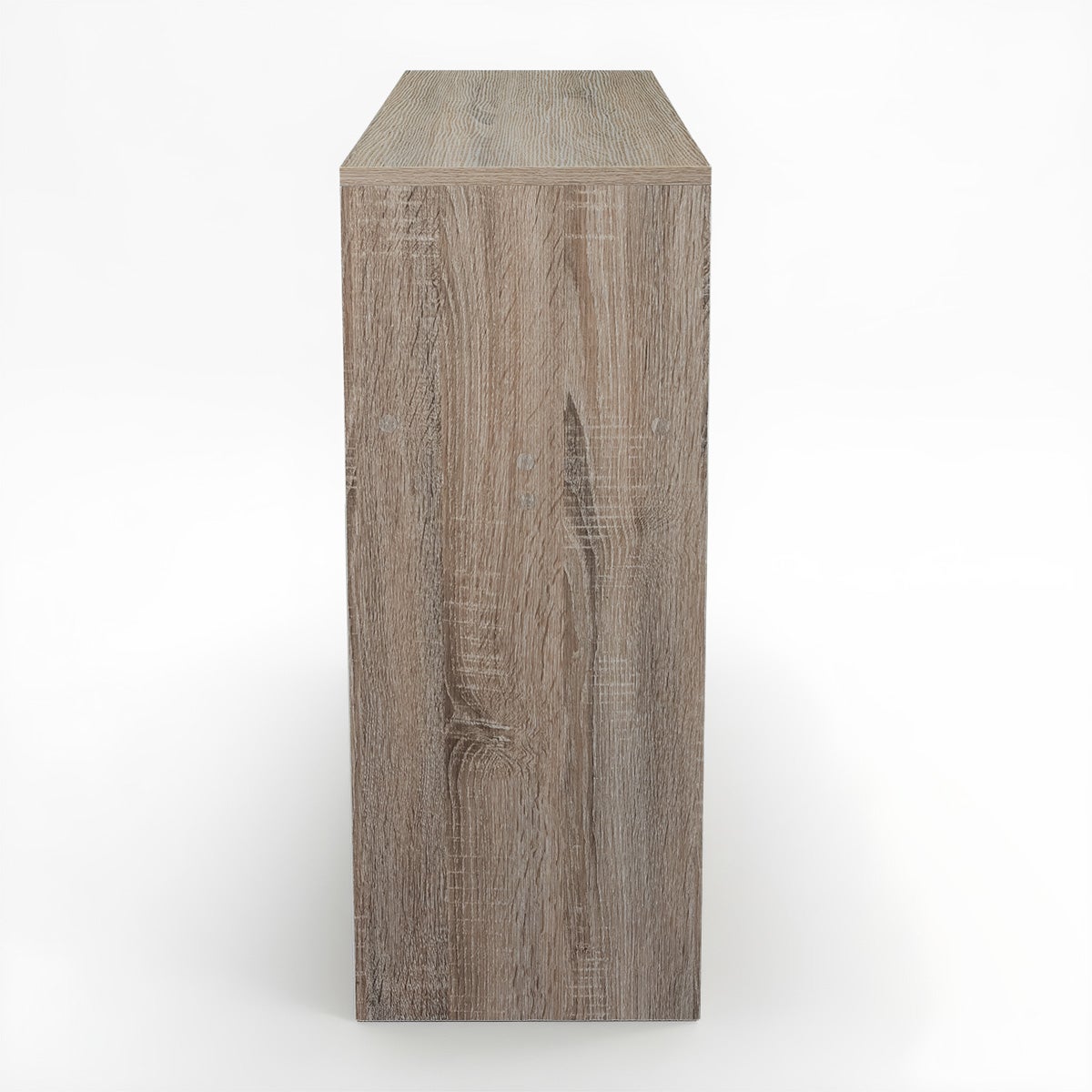 Consola Cube color roble con estante inferior de 90x30x75 cm