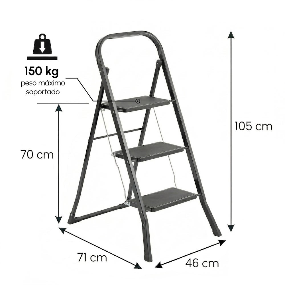 Escalera plegable de 3 peldaños