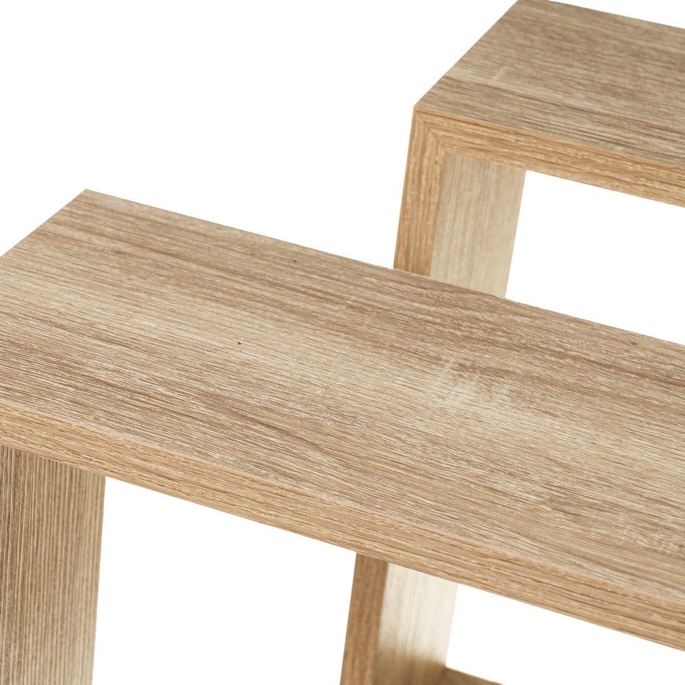 Set de 3 Estantes de Pared Cuadrados Roble Claro 30x30x12 cm
