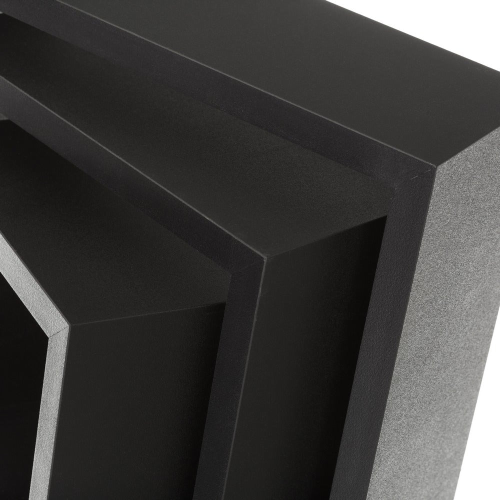 Set de 3 Estantes de Pared Cuadrados Negros 25x25x9 cm