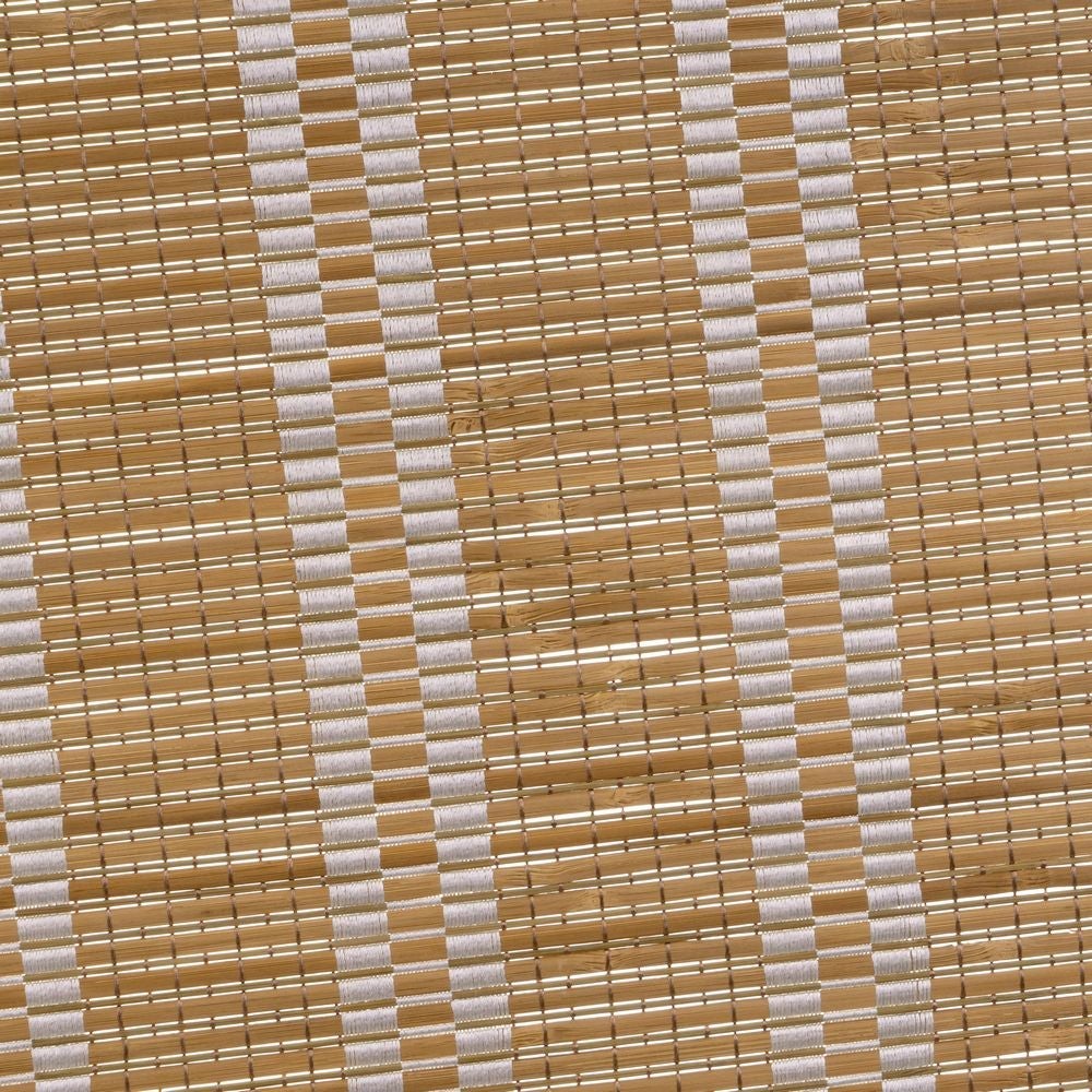 Estor Enrollable de Láminas de Bambú Natural Cosido Blanco 160