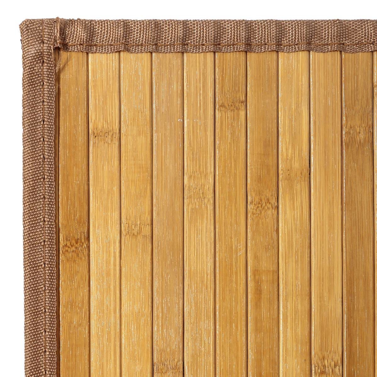 Alfombra pasillera de bambú marrón claro de 60x200 cm