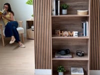 Librería 3 estantes de MDF color natural de 60x147 cm