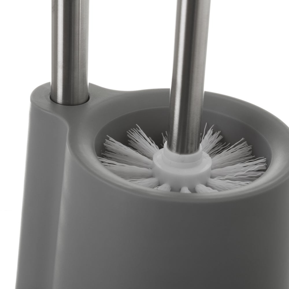 Portarrollos escobillero gris de acero inoxidable de 65x12x16 cm