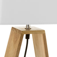 Lámpara de mesita de noche de madera marrón de 41x12x26 cm