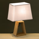 Lámpara de mesita de noche de madera marrón de 41x12x26 cm
