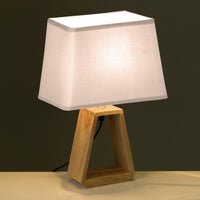 Lámpara de mesita de noche de madera marrón de 41x12x26 cm