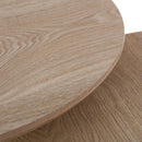 Set de 2 mesitas nido redondas de madera y MDF en tono natural